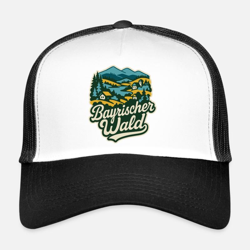 Bayerischer Wald Landschaft - Trucker Cap - Weiß/Schwarz
