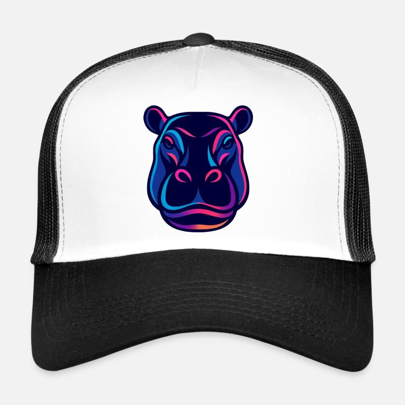 Neon Hippo Head Trucker Cap