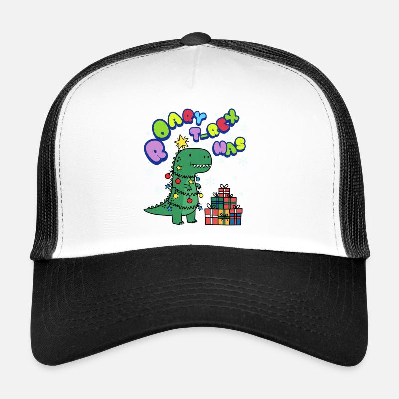 Timmie der kleine T-Rex ist ein Tannenbaum - Trucker Cap - Weiß/Schwarz