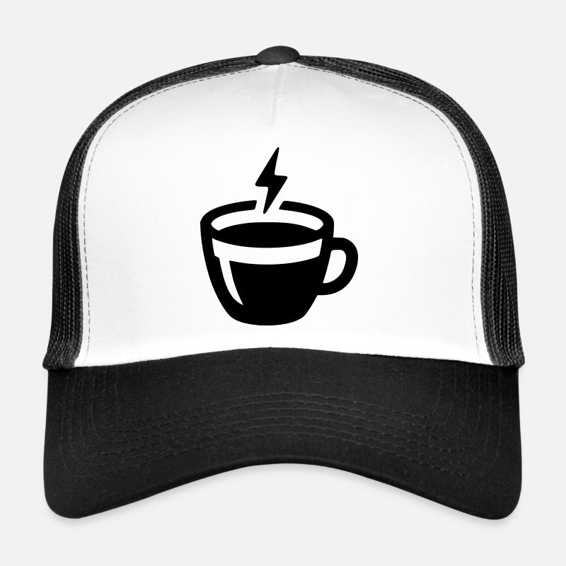 Energie-Kick: Kaffee-Tasse mit Blitz-Symbol Trucker Cap