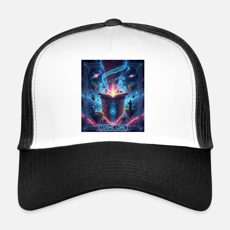 Kosmische Überlieferung und verzaubertes Buch - Trucker Cap - Weiß/Schwarz