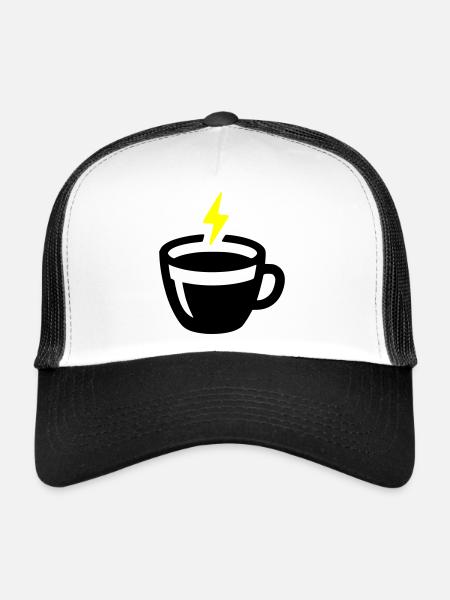 Latte Art Love : Latte Art Énergie Coffee Vector - Casquette trucker  - blanc/noir - Devant