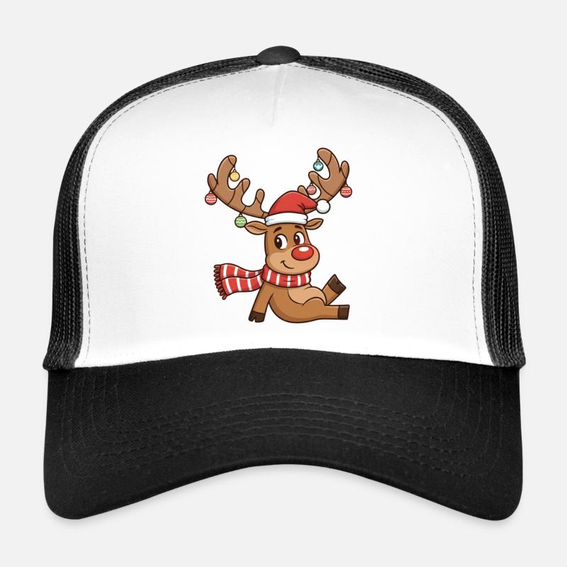 Rentier mit Lichterglanz und Schal Trucker Cap