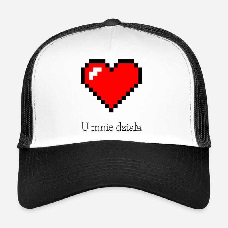 Fromage rouge pixelisé sur fond noir Casquette trucker 