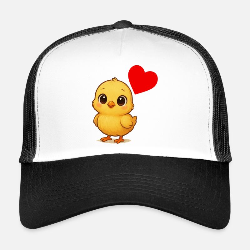 Stuffy Chick Heart - Trucker Cap - white/black
