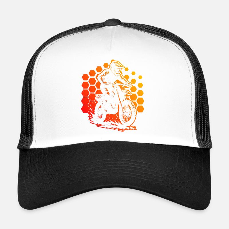Compact motocross design for motocross Trucker Cap