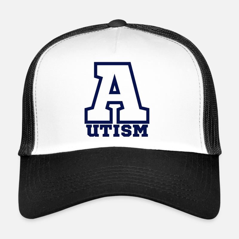 Autisme - Casquette trucker  - blanc/noir