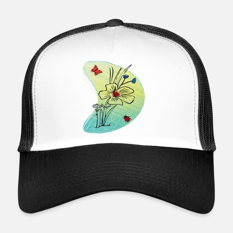 Blume mit Schmetterling Trucker Cap