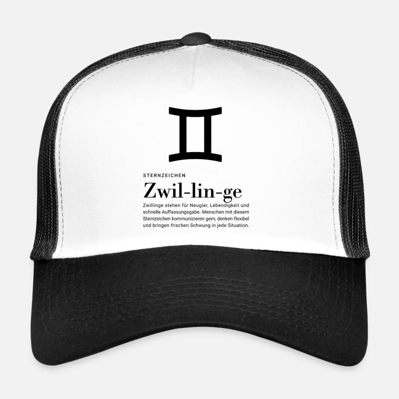 Signe du zodiaque Gémeaux Casquette trucker 