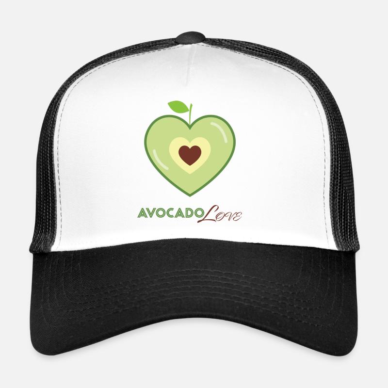 Avocado Herz Liebe - Trucker Cap - Weiß/Schwarz