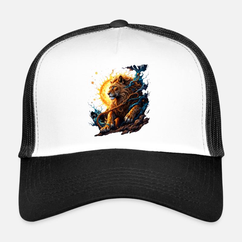 Tigre Élémentaire : Feu et Lune Casquette trucker 