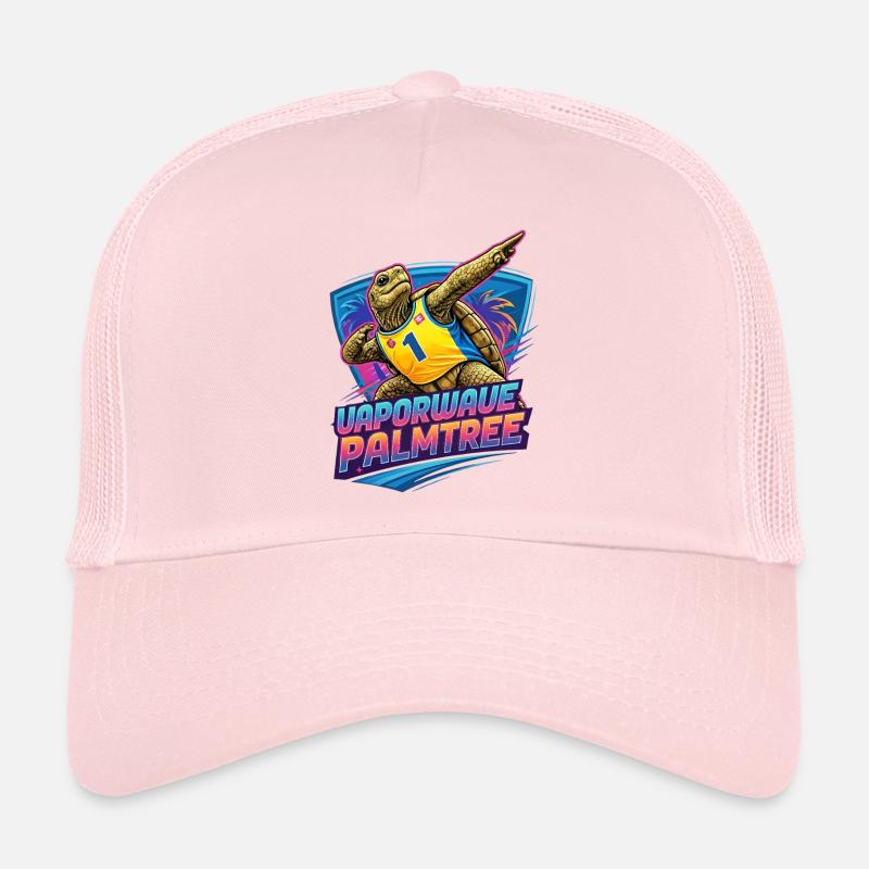 Neon Surf Turtle Palmtree Trucker Cap