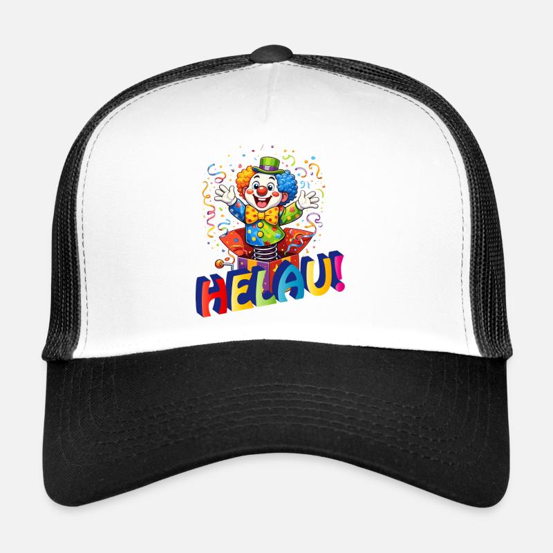 Clown drôle dit HELAU – Motif de carnaval Casquette trucker 