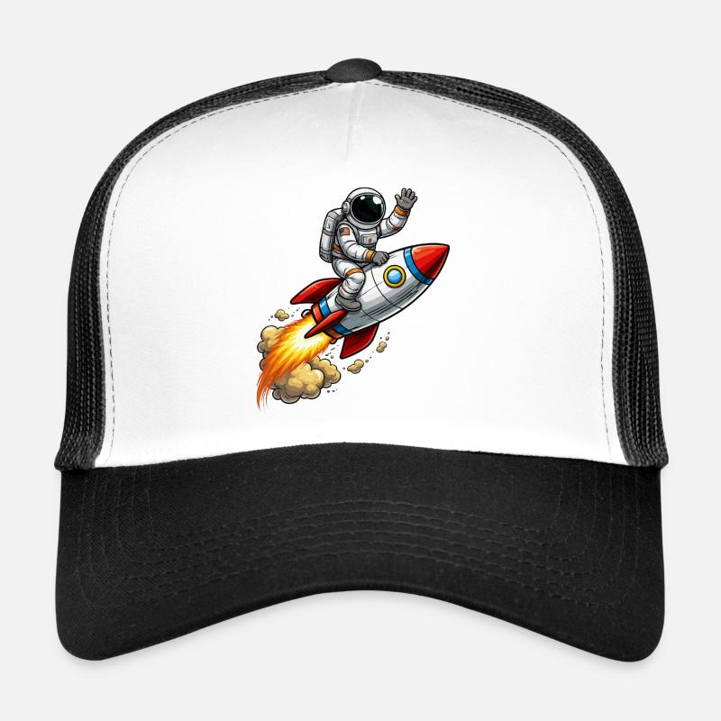 Astronaut auf Rakete Cartoon Trucker Cap