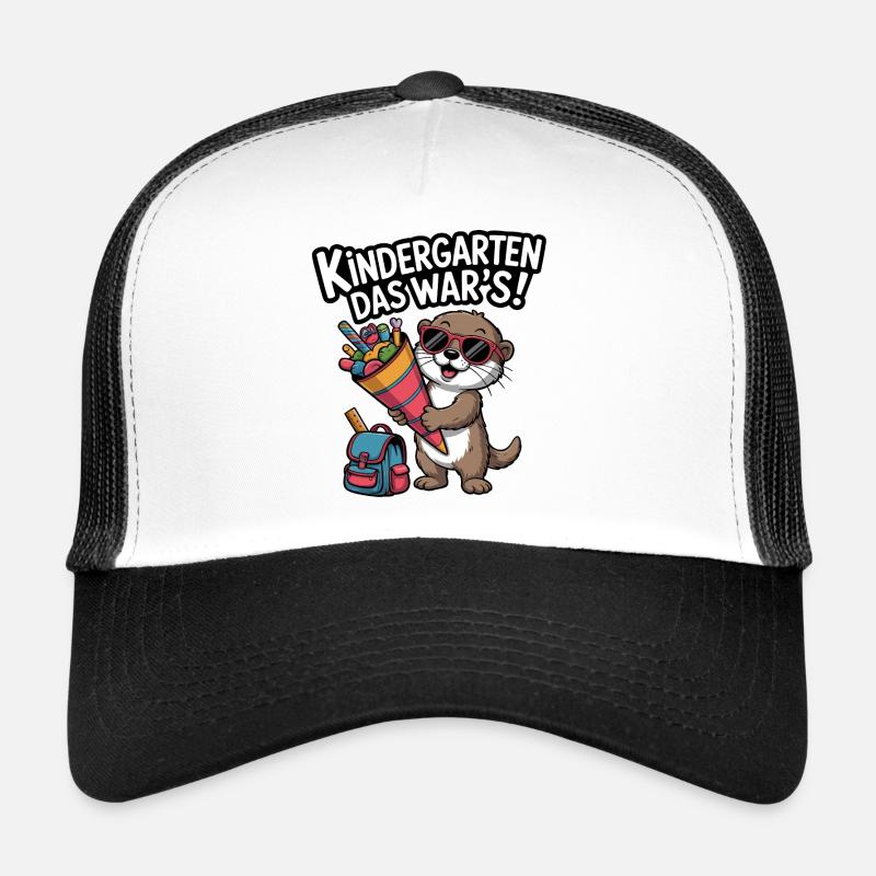 KINDERGARTEN DAS WAR'S! Jetzt Schulkind! - Trucker Cap - Weiß/Schwarz