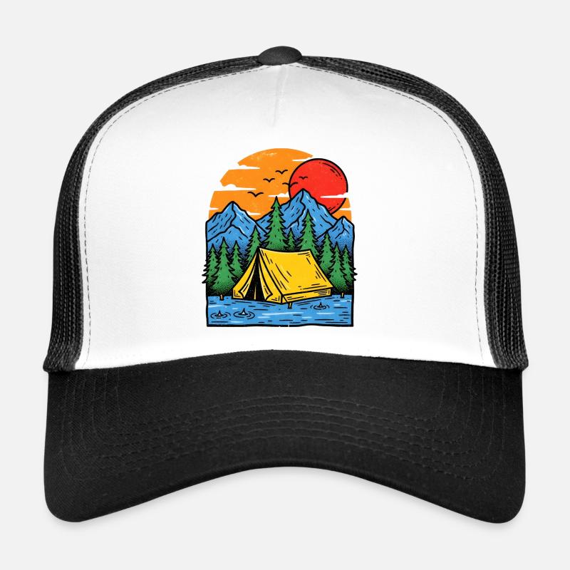Camping am Bergsee Abendrot Trucker Cap