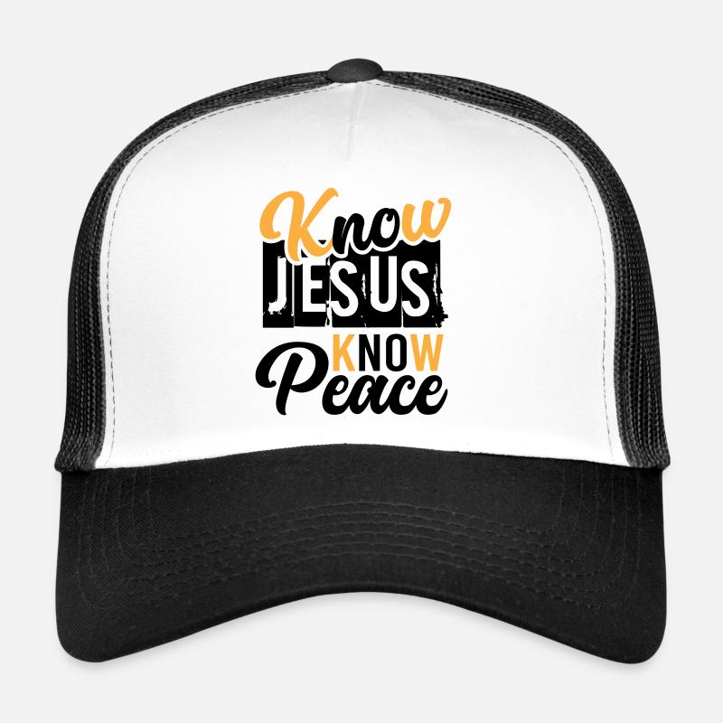 Know Jesus Know Peace – Peace in Christ - Trucker Cap - white/black