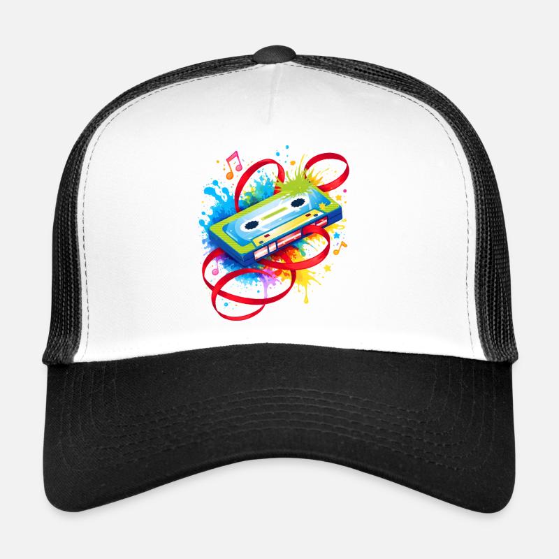Bunte Musikkassette – Retro Graffiti Trucker Cap