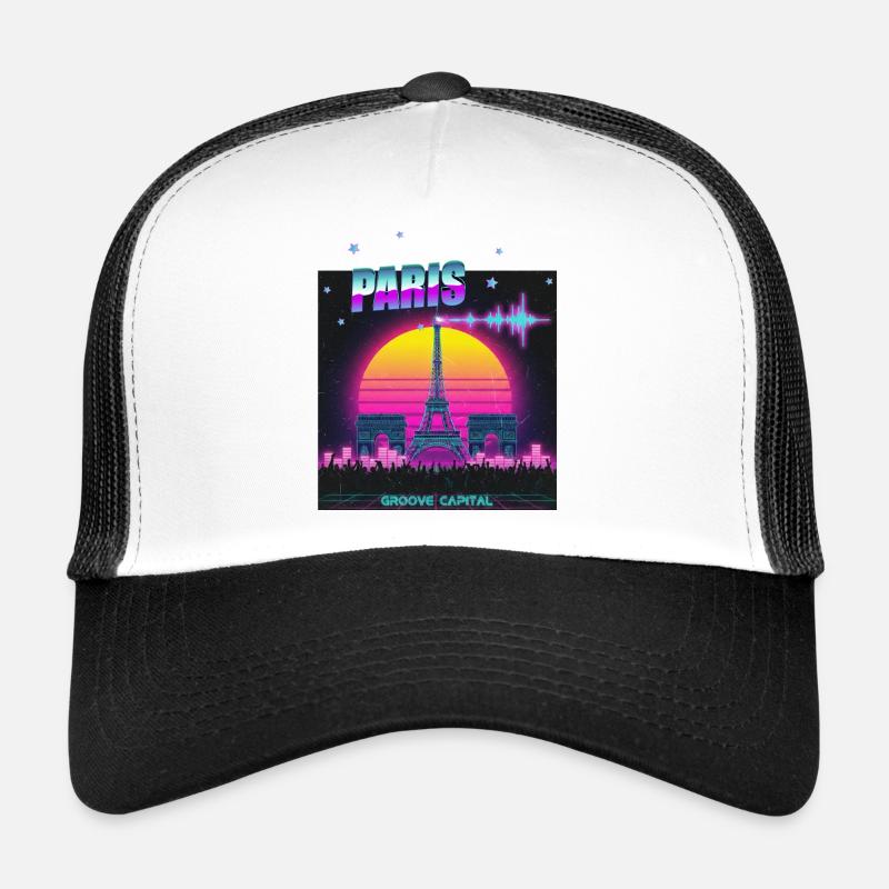 Paris Retro Wave Techno Casquette trucker 