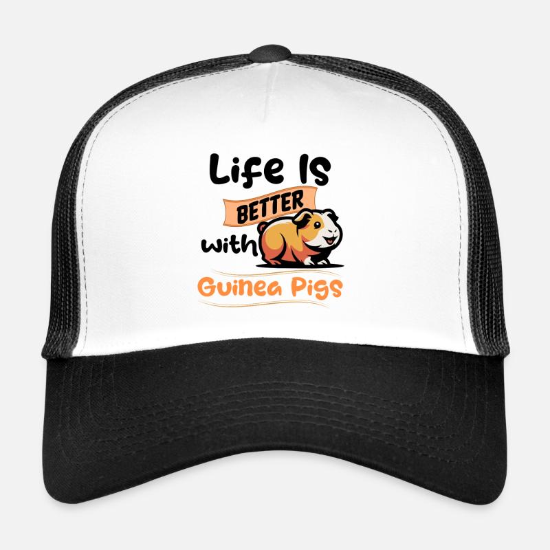 La vie est meilleure avec des cochons d’Inde ! Casquette trucker 