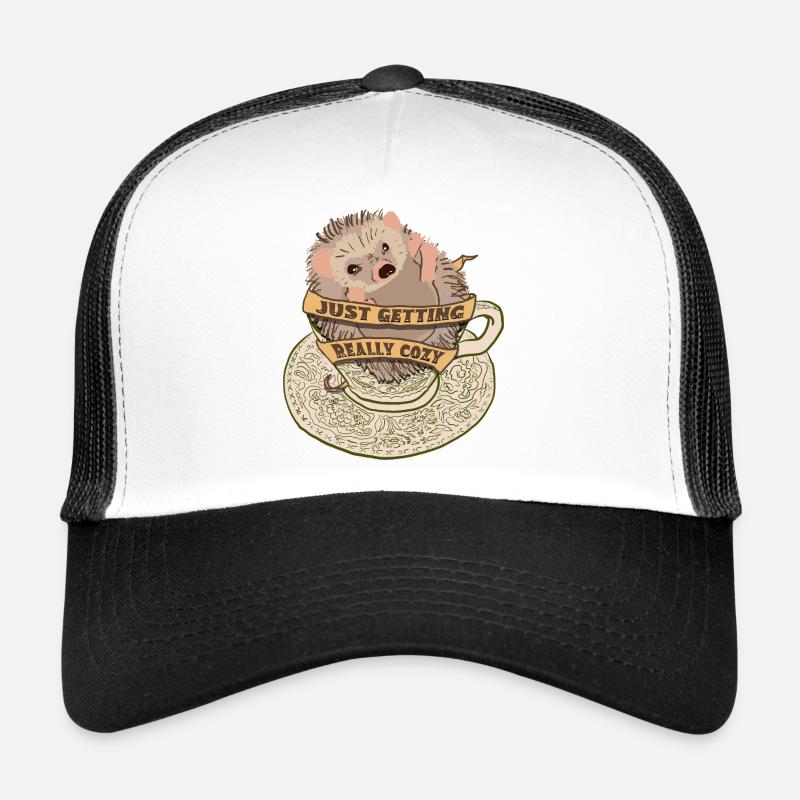 Cuddly hedgehog in teacup Trucker Cap