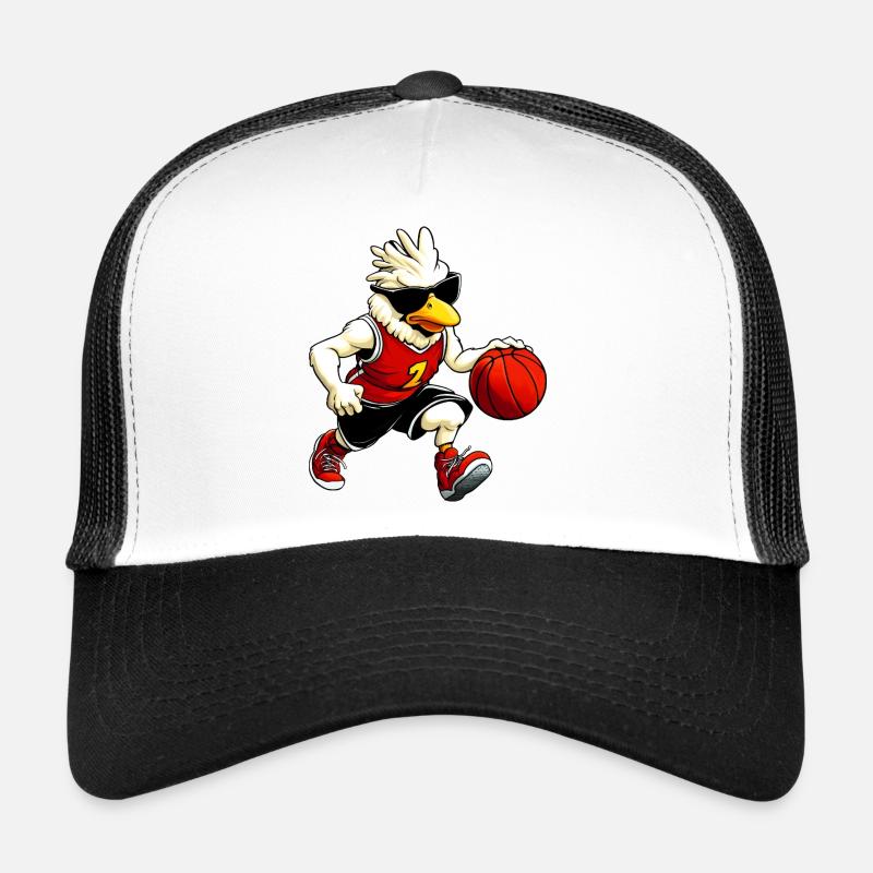 Basketball Chicken - Trucker Cap - white/black