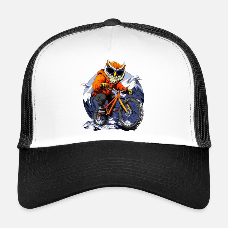 Bike Eulen - Trucker Cap - Weiß/Schwarz