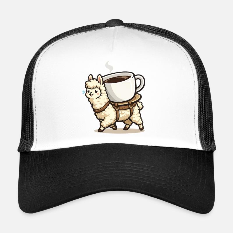 Kaffee Llama Trage-Design Trucker Cap
