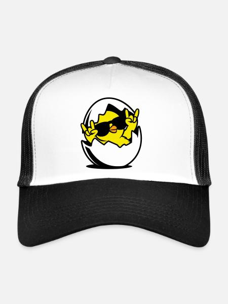 Rock Chick – Cool Chick dans un œuf - Casquette trucker  - blanc/noir - Devant