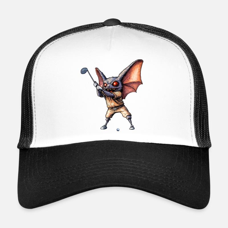 Fledermäuse Golf / Golfspieler Fledermaus - Trucker Cap - Weiß/Schwarz