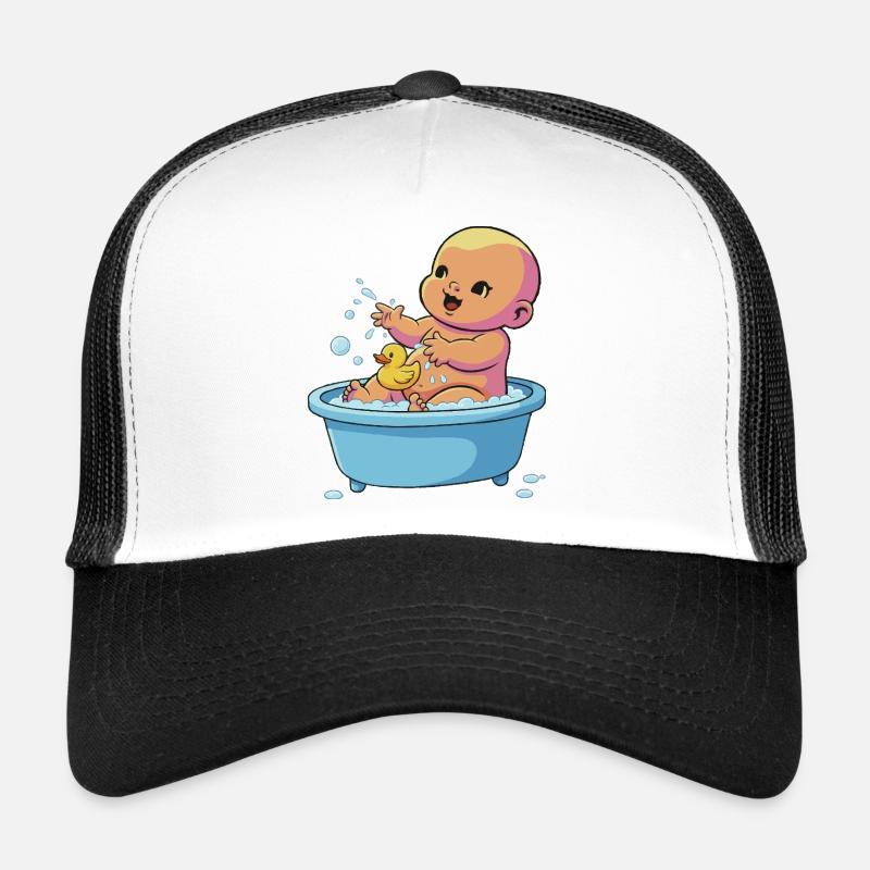 Jouer au bébé dans le bain avec le canard Casquette trucker 