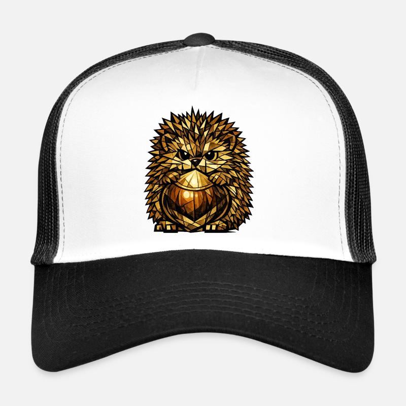 Hérisson châtaignier - Casquette trucker - blanc/noir