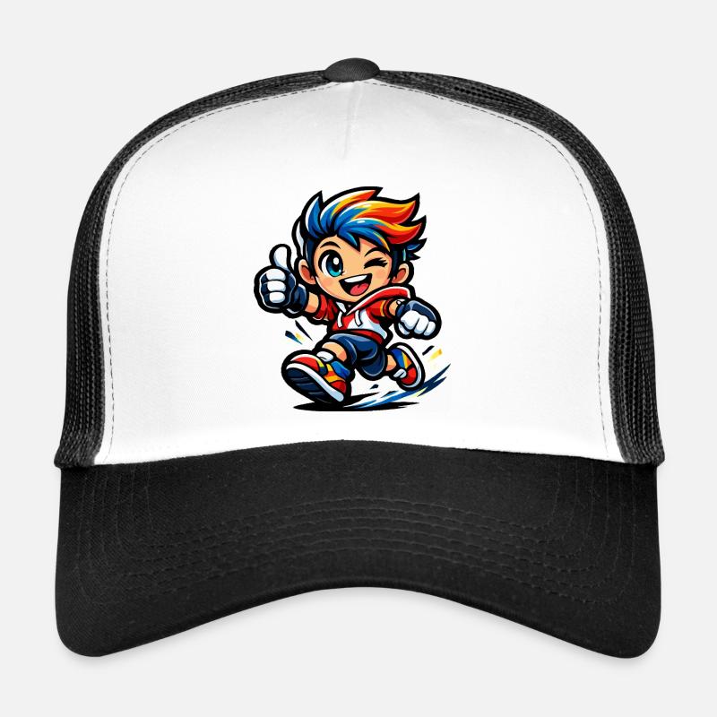 Héros Arc-en-ciel coloré en action Casquette trucker 