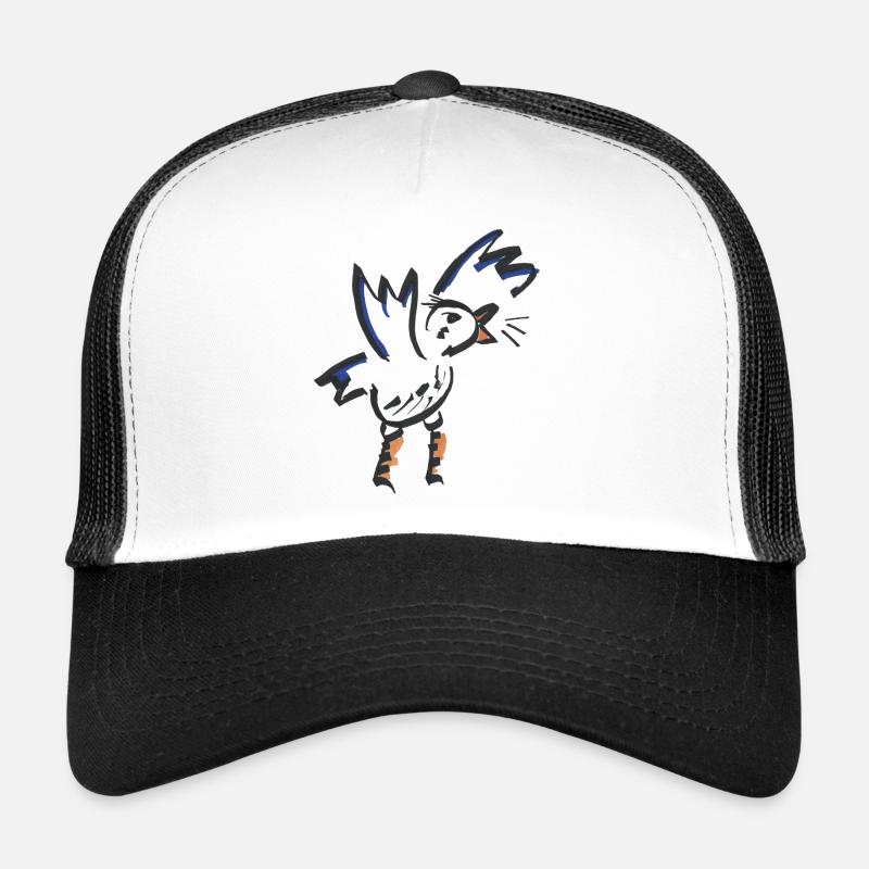 Orangeblauer abstrakter Hahn Trucker Cap