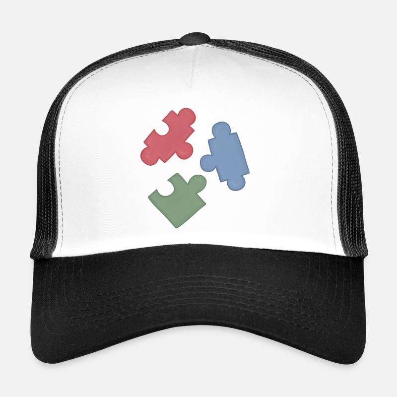 Groupe de trois casse-tête des couleurs du puzzle Casquette trucker 