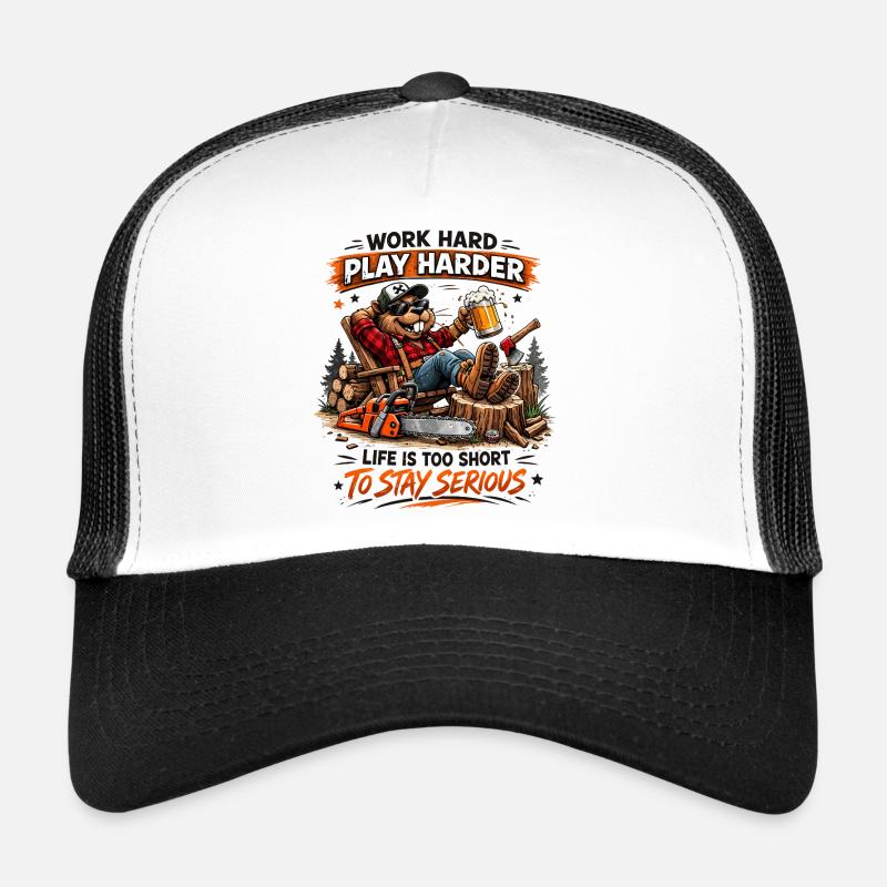 Work Hard Play Harder Lumberjack Trucker Cap