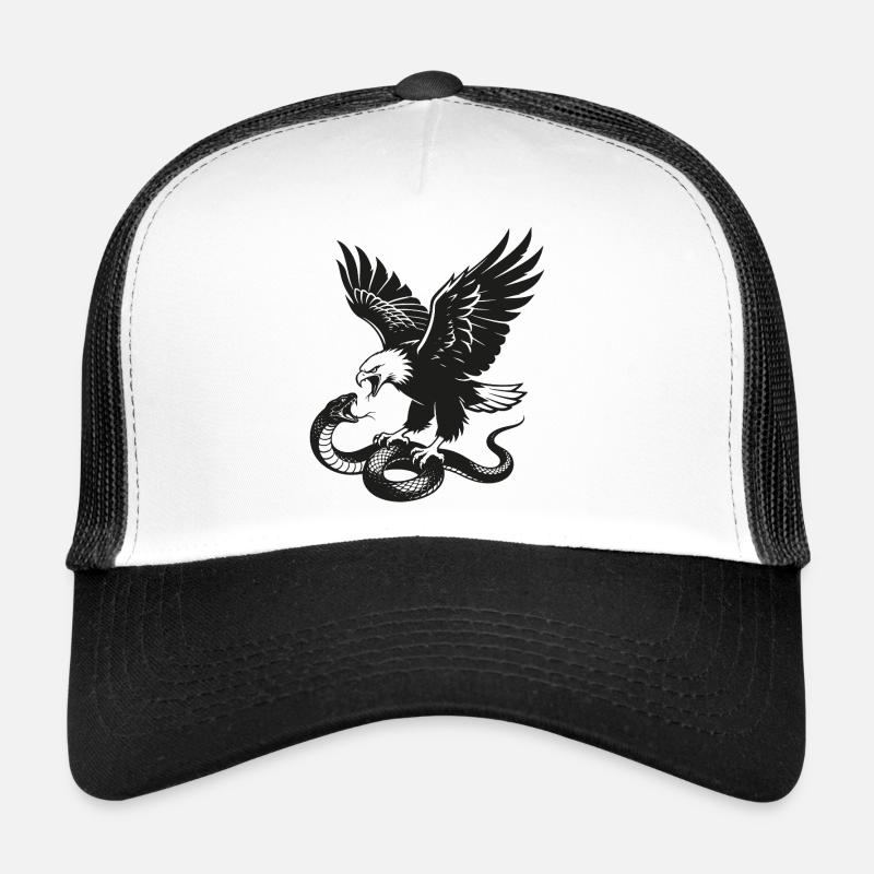 Silhouette d’aigle contre serpent Casquette trucker 