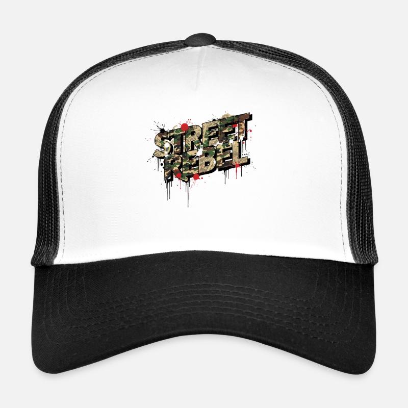 Street Rebel Camouflage Graffiti Statement Trucker Cap