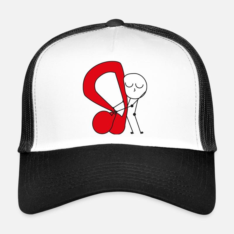 Cuddle Red Music Note - Trucker Cap - white/black