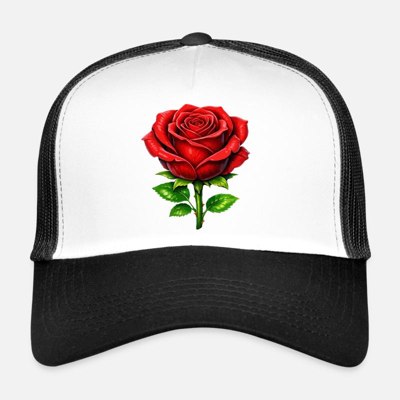 Élégance de la Rose Rouge Casquette trucker 