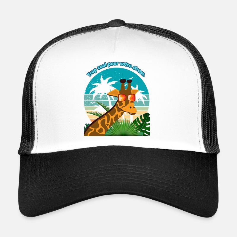 La girafe cool - Casquette trucker - blanc/noir