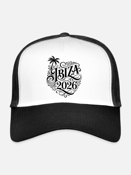 Ibiza 2026 - Casquette trucker  - blanc/noir - Devant