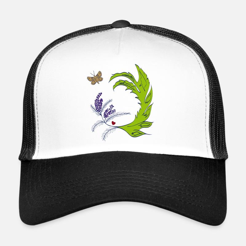 Couronne de lavande avec papillon Casquette trucker 