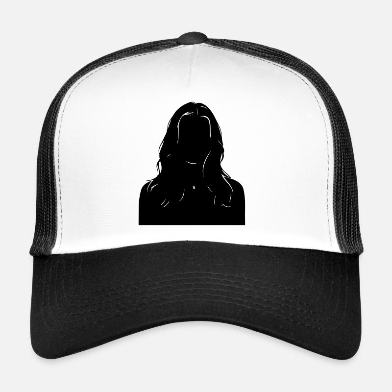 Sillouhette woman - Casquette trucker  - blanc/noir