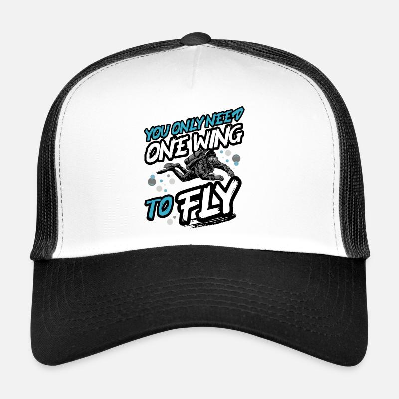 Tauchen One Wing To Fly – Tec & Scuba Diver Design Trucker Cap