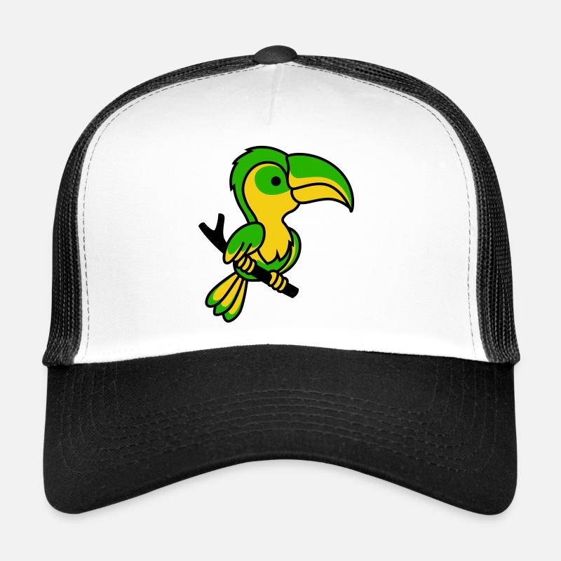 Neon Toucan in Green and Yellow Trucker Cap