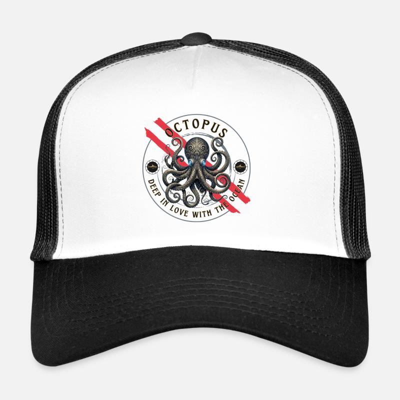 Pieuvre, pieuvre, tentacule, plongée, plongée, animal marin, Casquette trucker 