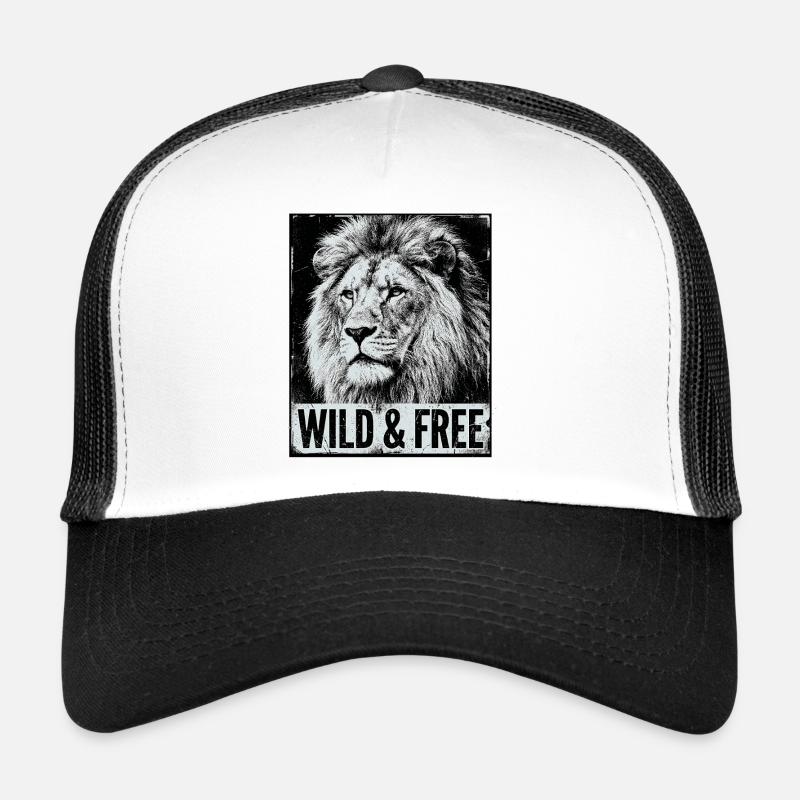 Lion sauvage et libre Casquette trucker 