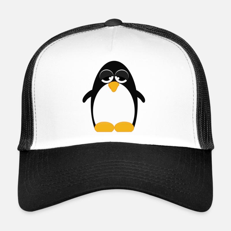 Pingouin (pingouin) 02 - Casquette trucker  - blanc/noir