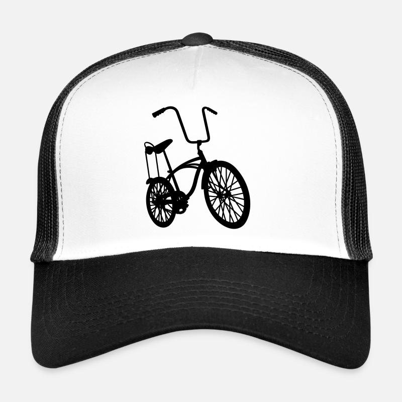 old school retro bike - Trucker Cap - white/black